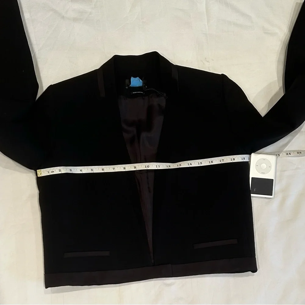 ISABEL MARANT No 1501 Crop Virgin Wool with Tuxedo Trim Blazer Black Women - Picture 11 of 16